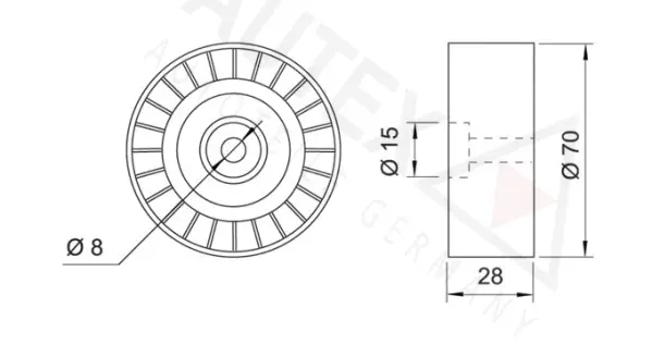 Deflection/Guide Pulley, V-ribbed belt (654094)