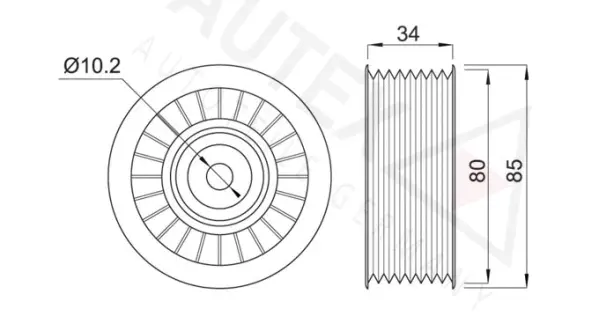 Deflection/Guide Pulley, V-ribbed belt (654069)