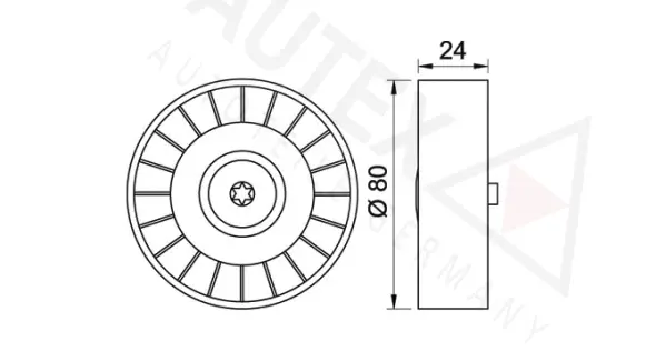Deflection/Guide Pulley, V-ribbed belt