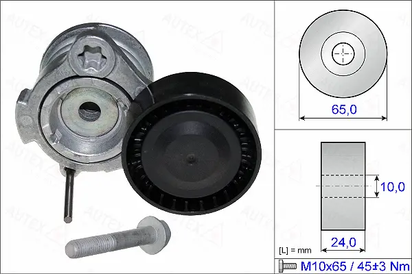 Belt Tensioner, V-ribbed belt (654882)