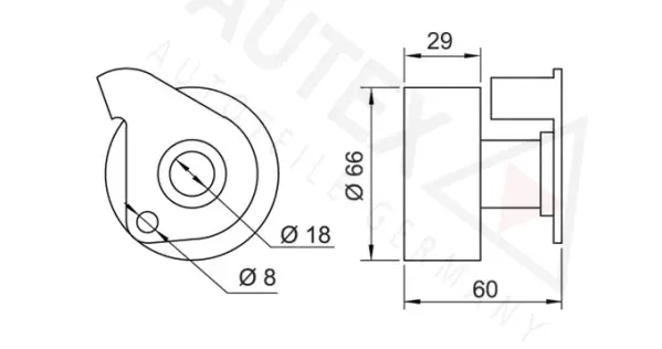 Tensioner Pulley, timing belt (654228)