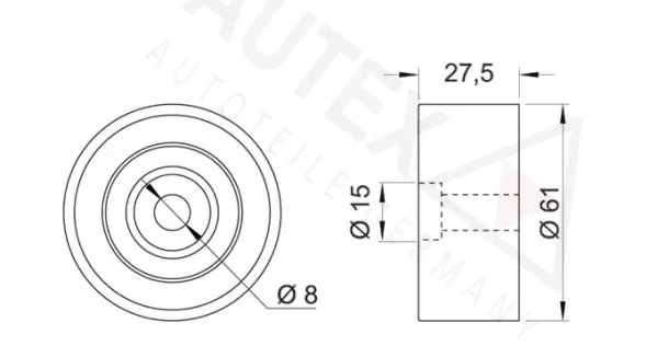Deflection/Guide Pulley, timing belt (654212)