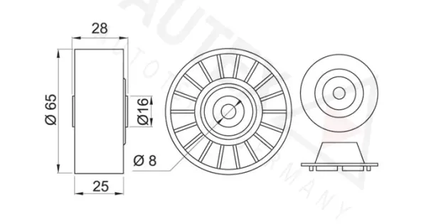Deflection/Guide Pulley, V-ribbed belt