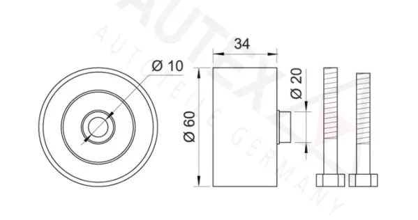Deflection/Guide Pulley, timing belt