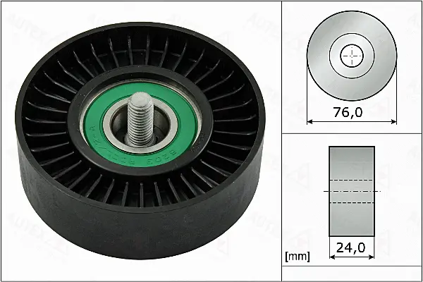 Deflection/Guide Pulley, V-ribbed belt (655111)