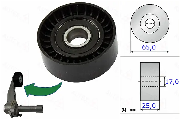 Tensioner Pulley, V-ribbed belt (654980)