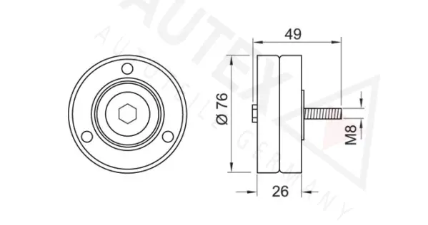 Deflection/Guide Pulley, V-ribbed belt