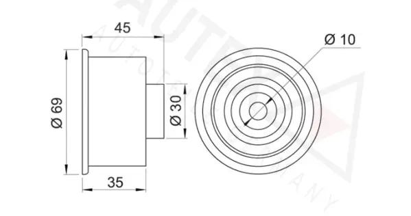 Deflection/Guide Pulley, timing belt