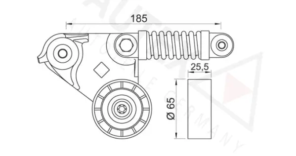 Belt Tensioner, V-ribbed belt (654095)