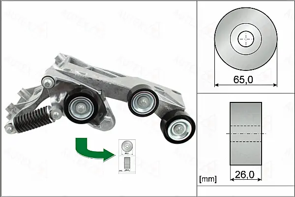 Belt Tensioner, V-ribbed belt (655081)