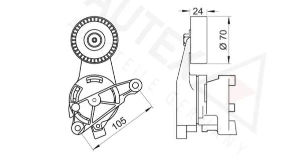 Belt Tensioner, V-ribbed belt (654084)