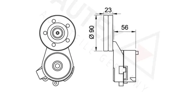 Belt Tensioner, V-ribbed belt (654340)