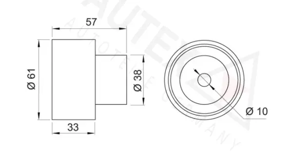 Deflection/Guide Pulley, timing belt