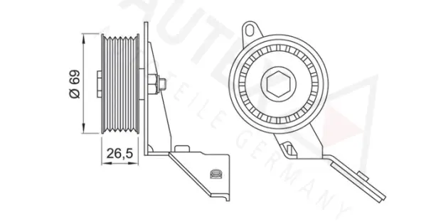 Deflection/Guide Pulley, V-ribbed belt (654469)