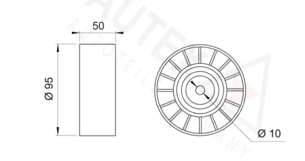 Deflection/Guide Pulley, V-ribbed belt