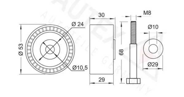 Deflection/Guide Pulley, timing belt (652127)