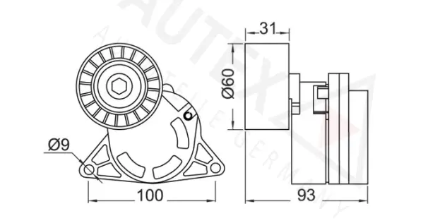 Belt Tensioner, V-ribbed belt (654483)