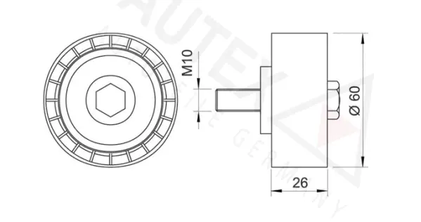 Deflection/Guide Pulley, V-ribbed belt