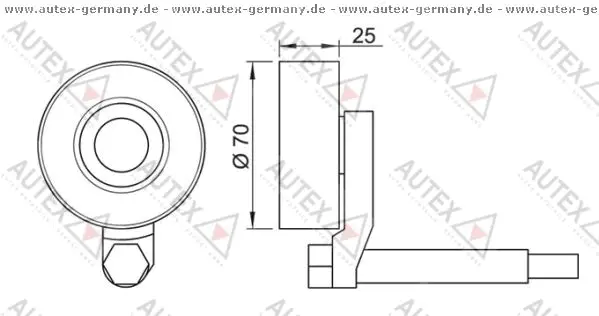 Tensioner Pulley, V-ribbed belt (654238)