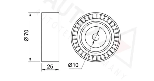 Deflection/Guide Pulley, V-ribbed belt