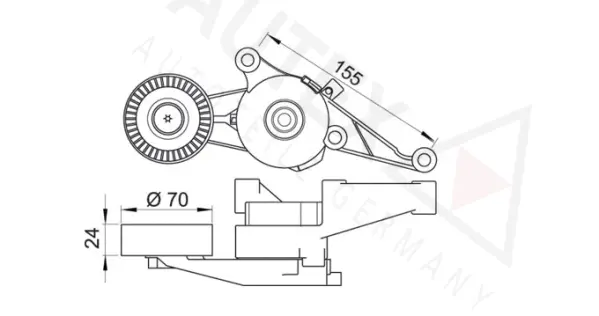Belt Tensioner, V-ribbed belt (654160)