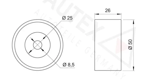 Deflection/Guide Pulley, V-ribbed belt