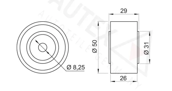 Deflection/Guide Pulley, V-ribbed belt