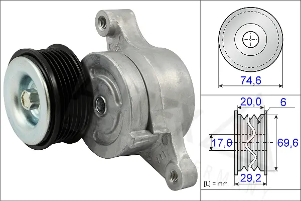 Belt Tensioner, V-ribbed belt (654820)