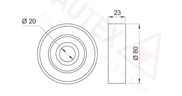 Deflection/Guide Pulley, V-ribbed belt