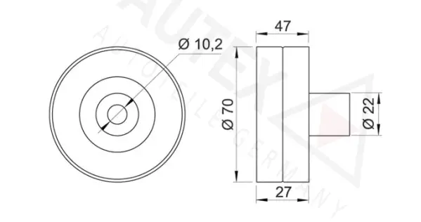 Deflection/Guide Pulley, V-ribbed belt