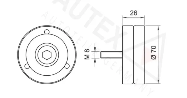Deflection/Guide Pulley, V-ribbed belt (654088)
