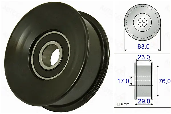 Deflection/Guide Pulley, V-ribbed belt (654904)
