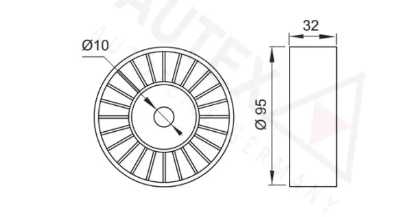 Deflection/Guide Pulley, V-ribbed belt