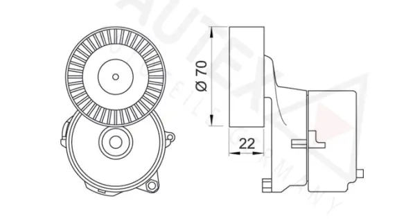 Belt Tensioner, V-ribbed belt (654278)
