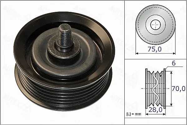 Deflection/Guide Pulley, V-ribbed belt (655008)