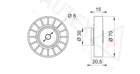 Deflection/Guide Pulley, V-ribbed belt