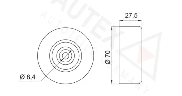 Tensioner Pulley, V-ribbed belt (654087)