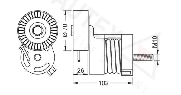 Belt Tensioner, V-ribbed belt (654460)