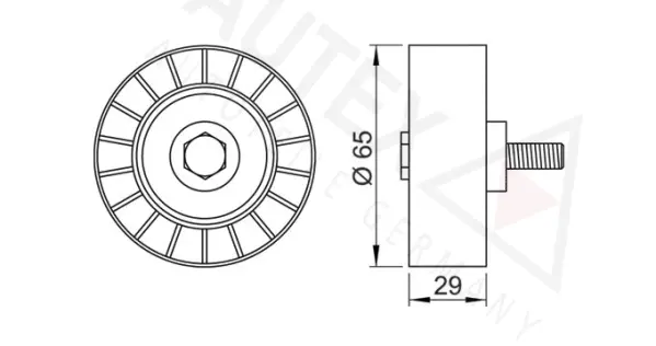 Deflection/Guide Pulley, V-ribbed belt