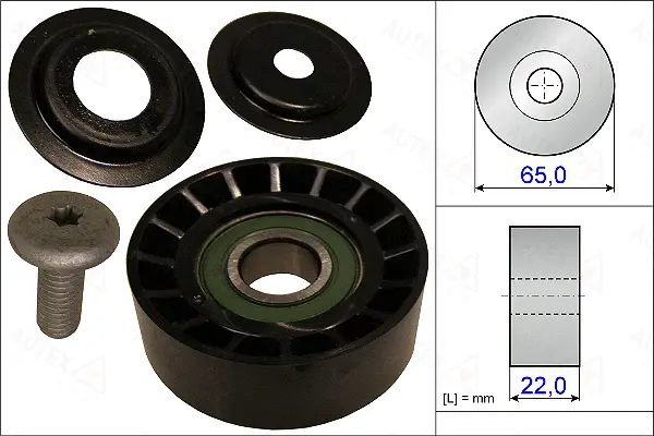Deflection/Guide Pulley, V-ribbed belt (654900)