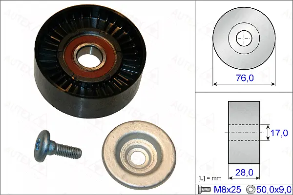 Deflection/Guide Pulley, V-ribbed belt (654894)