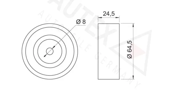 Deflection/Guide Pulley, V-ribbed belt
