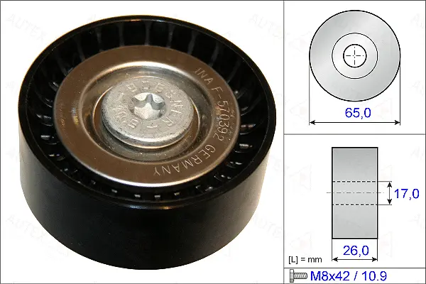 Deflection/Guide Pulley, V-ribbed belt (654875)