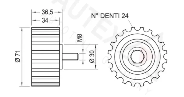 Deflection/Guide Pulley, timing belt