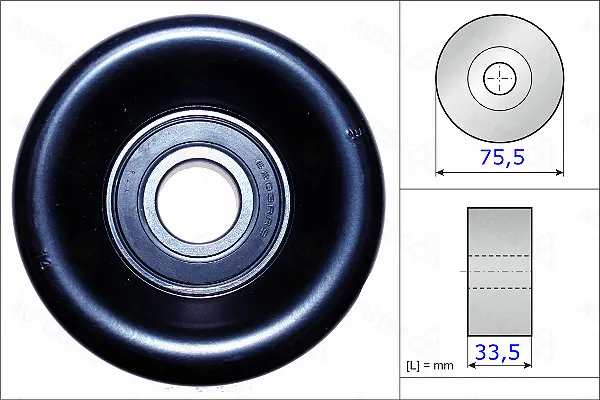 Tensioner Pulley, V-ribbed belt (654872)