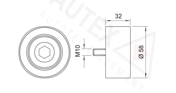 Deflection/Guide Pulley, timing belt (654384)