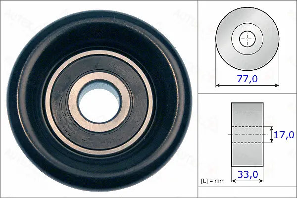 Deflection/Guide Pulley, V-ribbed belt (654983)