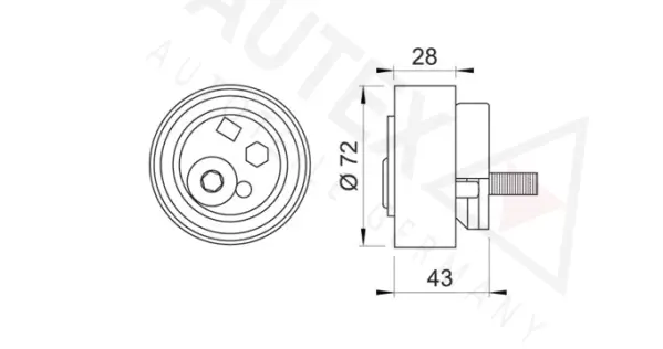 Tensioner Pulley, timing belt (654233)