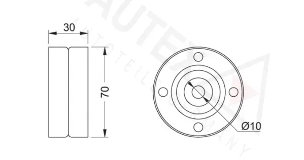 Deflection/Guide Pulley, V-ribbed belt