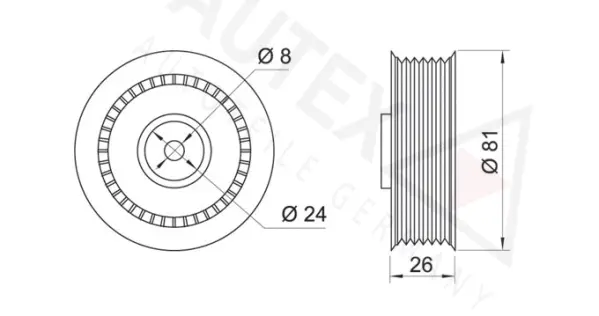 Tensioner Pulley, V-ribbed belt